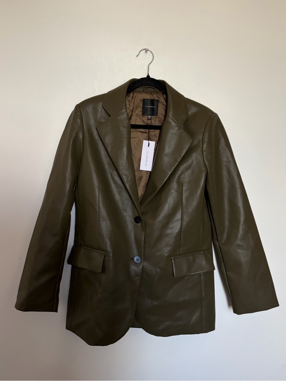 NWT Dynamite Oversized Faux Leather Blazer - XXS/XS - Picture 3 of 12